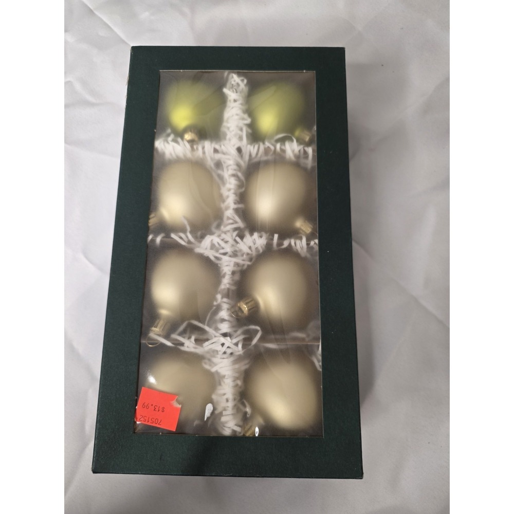 8 Glass Christmas Ornaments Natural Spirit Of Winter Smith & Hawken Germany